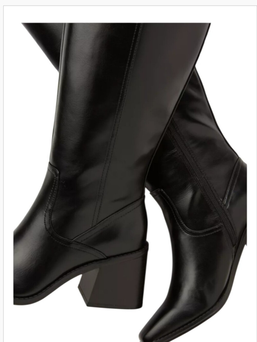 Vince Camuto Sanea Black Leather Knee High Boots Wide Calf 8.5 - Picture 4 of 15